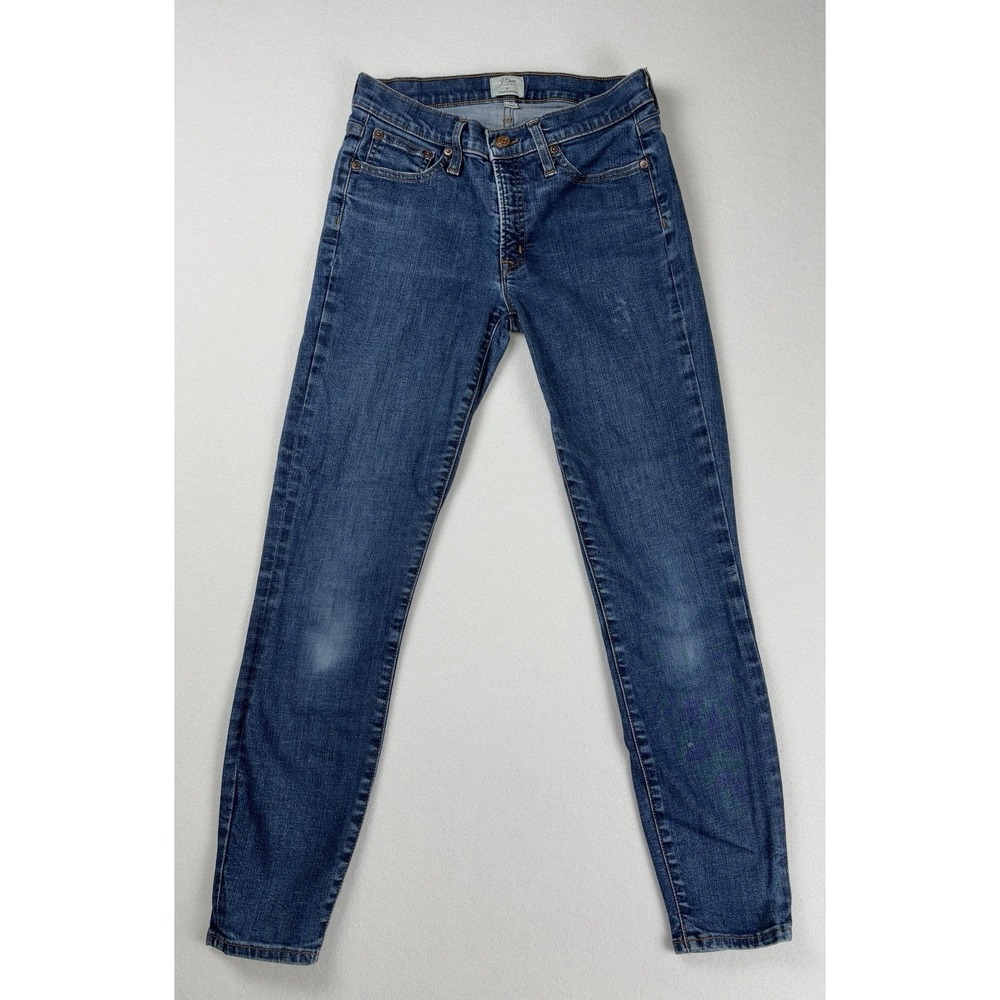J Crew Womens 28" Toothpick Skinny Jeans Dark Wash Size 28 Ankle Denim